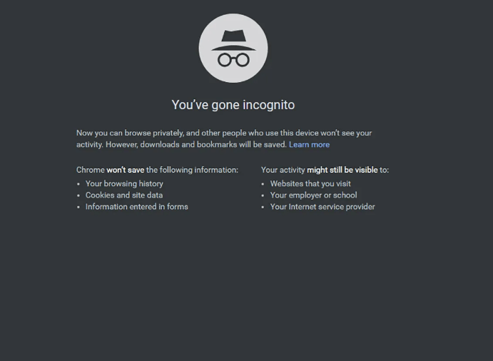 Fire up incognito mode